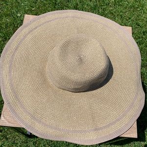 Vintage  KOKIN STRAW HAT WIDE BRIM BOHO CHIC
